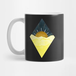 Diamond Yellow and Gold Sunset (dark background) Mug